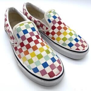 Vans Classic Old Skool Checker Emo Rainbow Retro Punk Skate Shoes W 8.5 M 7